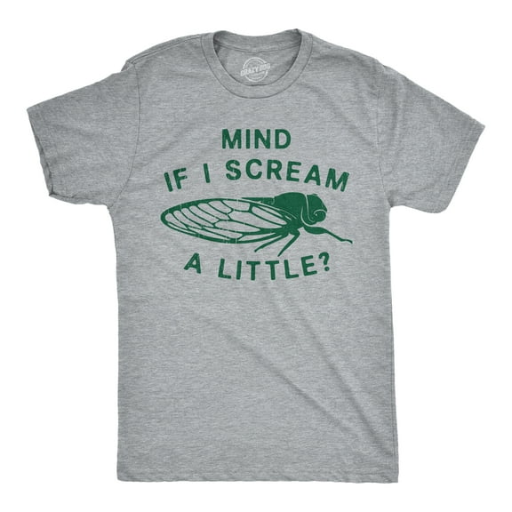 Mens Funny T Shirts Mind If I Scream A Little Sarcastic Cicada Graphic Tee for Men Graphic Tees