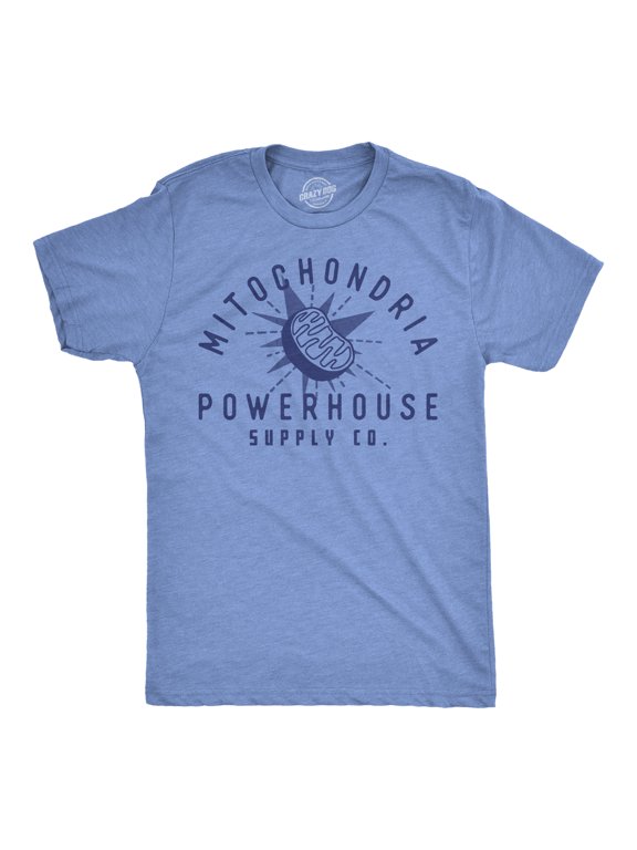 Mens Funny T Shirts Mitochondria Powerhouse Supply Co Sarcastic Science Graphic Tee for Men Graphic Tees