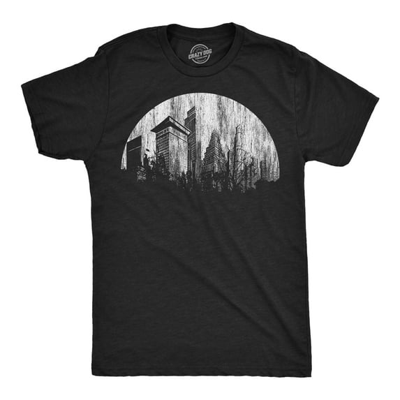 Mens Funny T Shirts Moon City Novelty Urban Graphic Tee for Men Graphic Tees