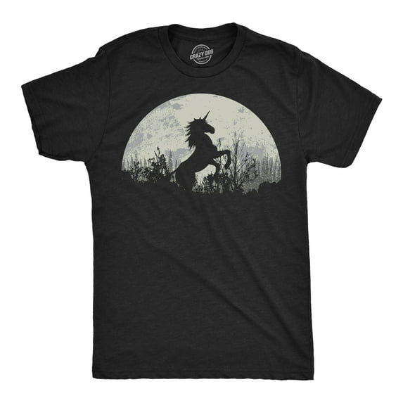 Mens Funny T Shirts Moon Unicorn Fantasy Graphic Tee for Men Graphic Tees