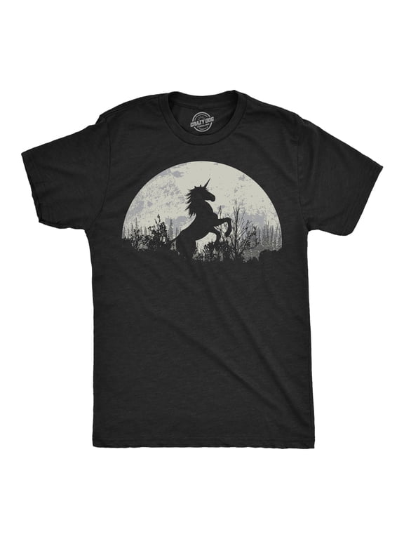 Mens Funny T Shirts Moon Unicorn Fantasy Graphic Tee for Men Graphic Tees