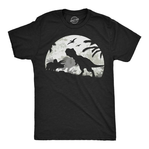 Mens Funny T Shirts Moonlight Dinos Sarcastic Dinosaur Graphic Novelty Tee for Men Graphic Tees