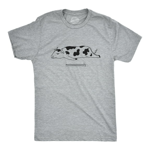 Mens Funny T Shirts Moooooody Sarcastic Cow Graphic Emotional Novelty Tee for Men Graphic Tees
