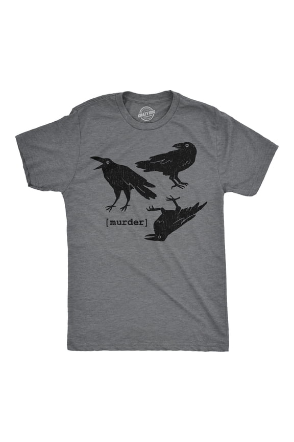 Mens Funny T Shirts Murder Crows Sarcastic Halloween Raven Graphic Tee for Men Graphic Tees