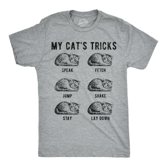 Mens Funny T Shirts My Cats Tricks Sarcastic Kitten Graphic Novelty Tee for Men Graphic Tees