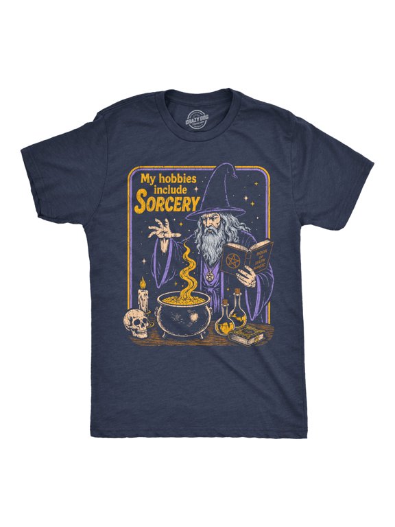 Mens Funny T Shirts My Hobbies Include Sorcery Wizard Tee For Men Graphic Tees