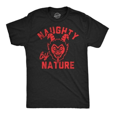 Mens Funny T Shirts Naughty By Nature Sarcastic Christmas Krampus Graphic Novelty Tee For Men Graphic Tees