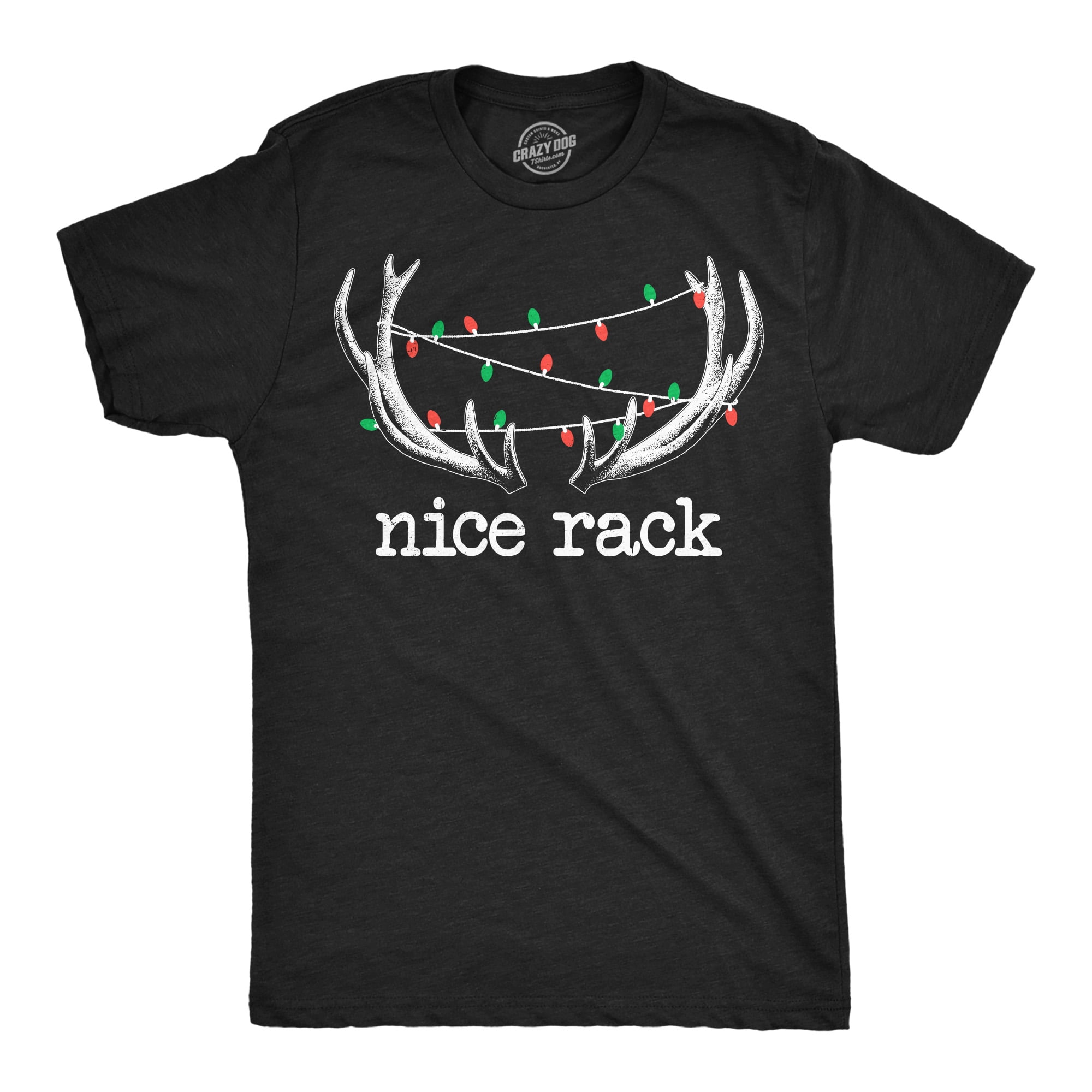 Mens Funny T Shirts Nice Rack Sarcastic Christmas Lights Deer Antlers ...