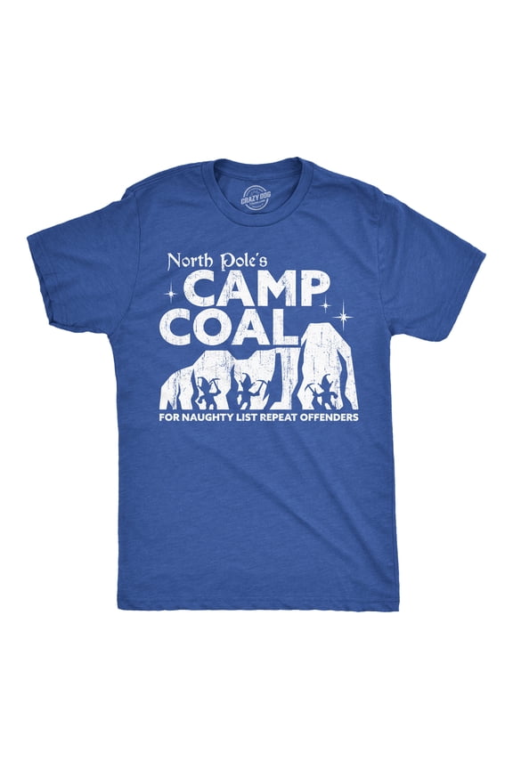 Mens Funny T Shirts North Poles Camp Coal Sarcastic Christmas Graphic Novelty Tee for Men Graphic Tees
