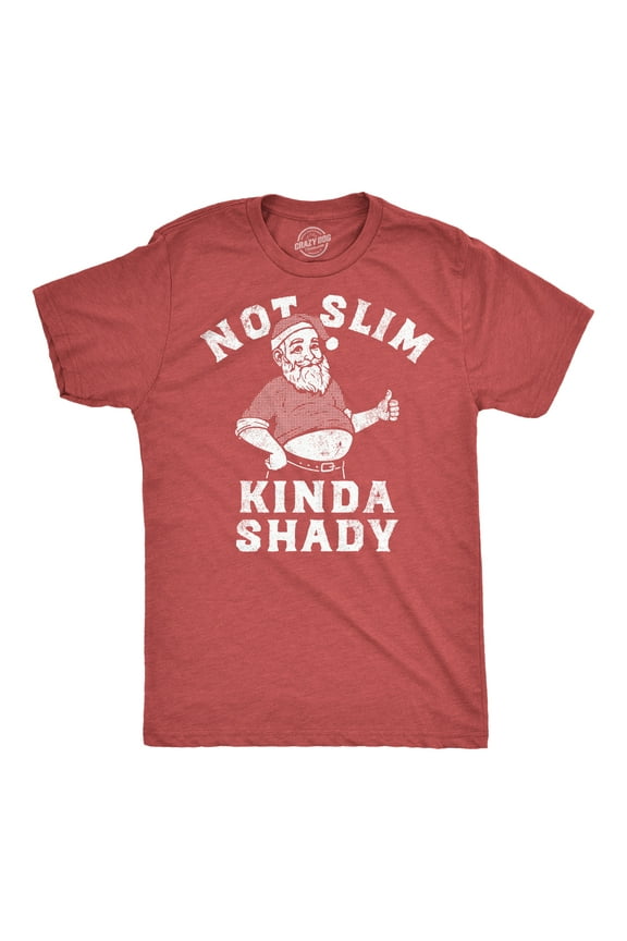 Mens Funny T Shirts Not Slim Kinda Shady Sarcastic Christmas Graphic Santa Tee for Men Graphic Tees