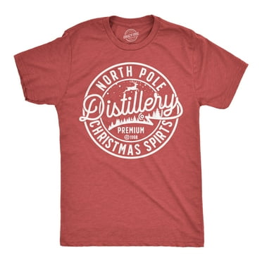 Mens Funny T Shirts Noth Pole Distillery Sarcastic Christmas Drinking Graphic Novelty Tee For Men Graphic Tees