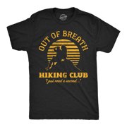 Mens Funny T Shirts Out Of Breath Hiking Club Sarcastic Nature Graphic Novelty Tee for Men Graphic Tees