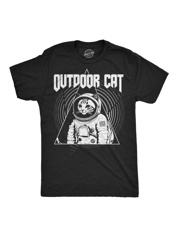 Mens Funny T Shirts Outdoor Cat Sarcastic Space Graphic Tee for Men Graphic Tees