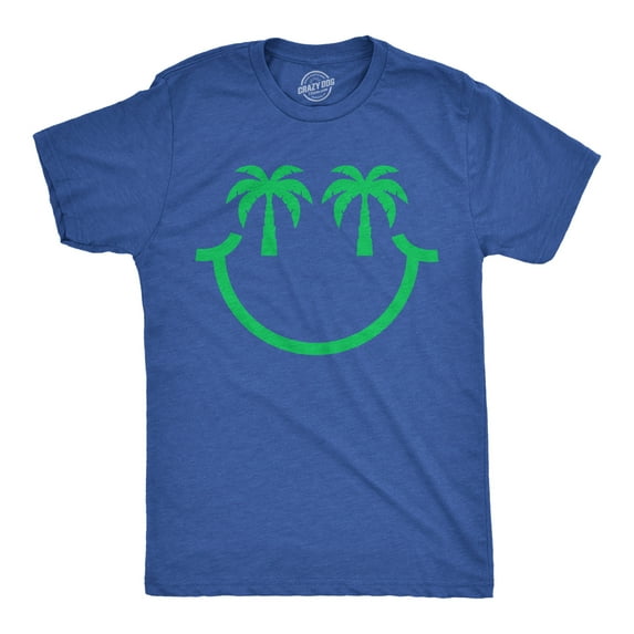 Mens Funny T Shirts Palm Tree Eyes Smile Sarcastic Vacation Graphic Novelty Tee for Men Graphic Tees