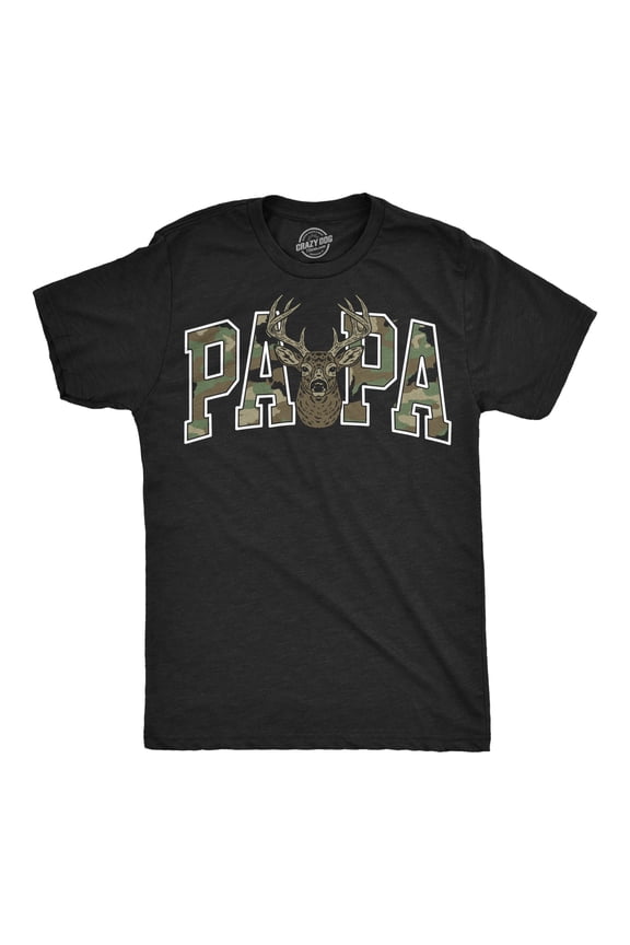 Mens Funny T Shirts Papa Buck Camo Sarcastic Fathers Day Tee For Men Graphic Tees