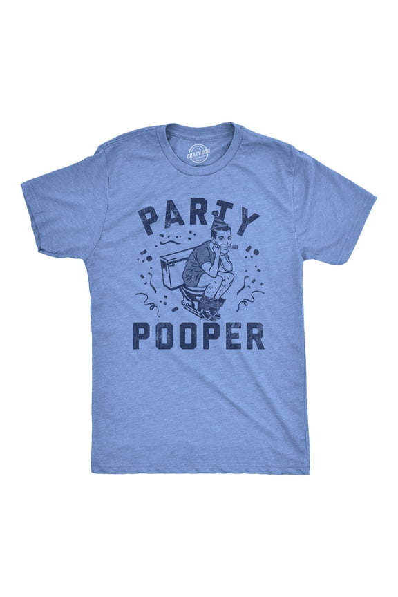 Mens Funny T Shirts Party Pooper Sarcastic Graphic Novelty Tee for Men Graphic Tees