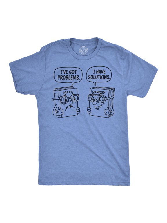 Mens Funny T Shirts Problems and Solutions Sarcastic Math and Science Graphic Novelty Tee for Men Graphic Tees
