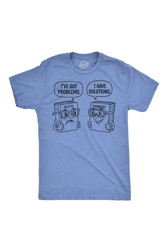 Mens Funny T Shirts Problems and Solutions Sarcastic Math and Science Graphic Novelty Tee for Men Graphic Tees