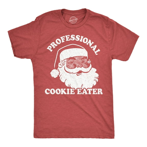 Mens Funny T Shirts Professional Cookie Eater Sarcastic Christmas Graphic Santa Tee for Men Graphic Tees