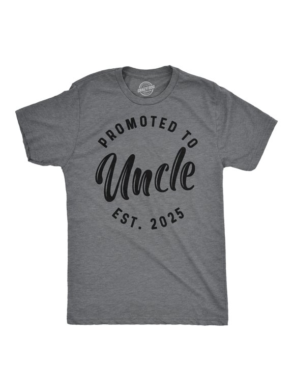 Mens Funny T Shirts Promoted to Uncle 2025 Sarcastic Family New Baby Graphic Tee for Men Graphic Tees