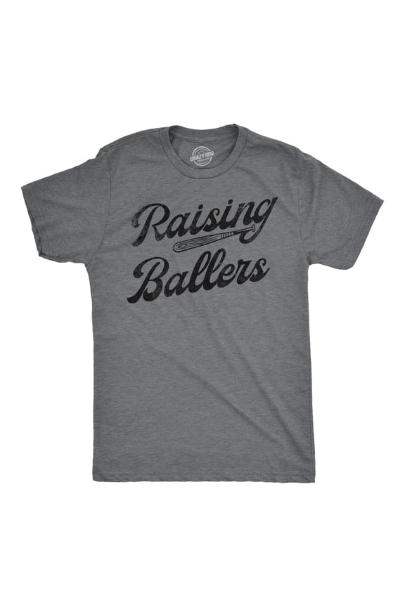 Mens Funny T Shirts Raising Ballers Sarcastic Baseball Graphic Tee for Men Graphic Tees