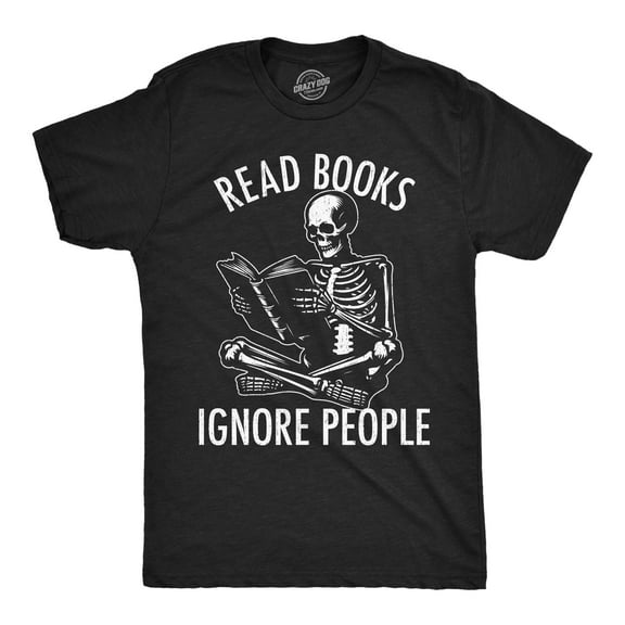 Mens Funny T Shirts Read Books Ignore People Sarcastic Reading Graphic Novelty Tee for Men Graphic Tees