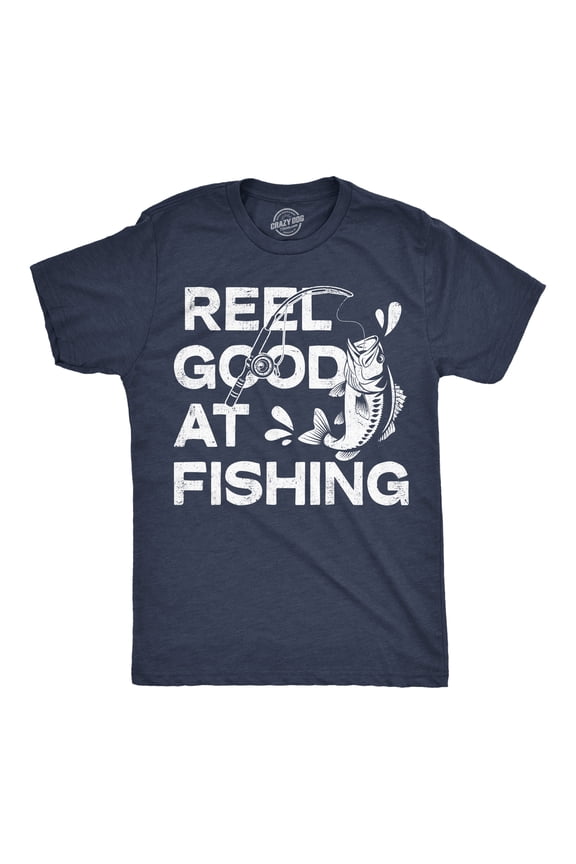 Mens Funny T Shirts Reel Good At Fishing Sarcastic Fish Lovers Tee For Men Graphic Tees
