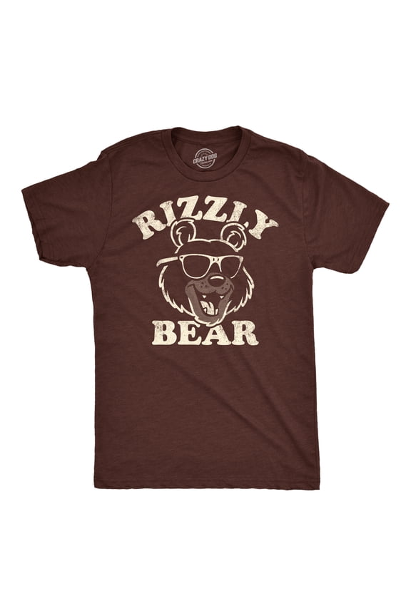 Mens Funny T Shirts Rizzly Bear Sarcastic Graphic Tee for Men Graphic Tees