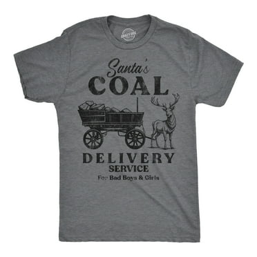 Mens Funny T Shirts Santas Coal Delivery Service Sarcastic Xmas Graphic Tee For Men Graphic Tees