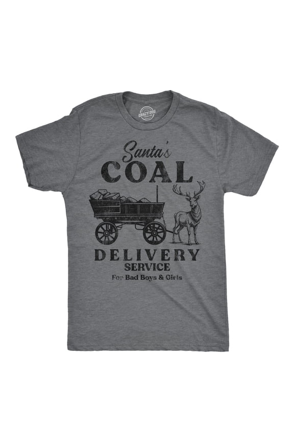 Mens Funny T Shirts Santas Coal Delivery Service Sarcastic Xmas Graphic Tee for Men Graphic Tees