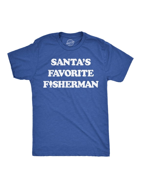 Mens Funny T Shirts Santas Favorite Fisherman Sarcastic Fishing Graphic Novelty Christmas Tee for Men Graphic Tees