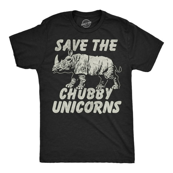 Mens Funny T Shirts Save The Chubby Unicorns Sarcastic Rhino Graphic Novelty Tee for Men Graphic Tees