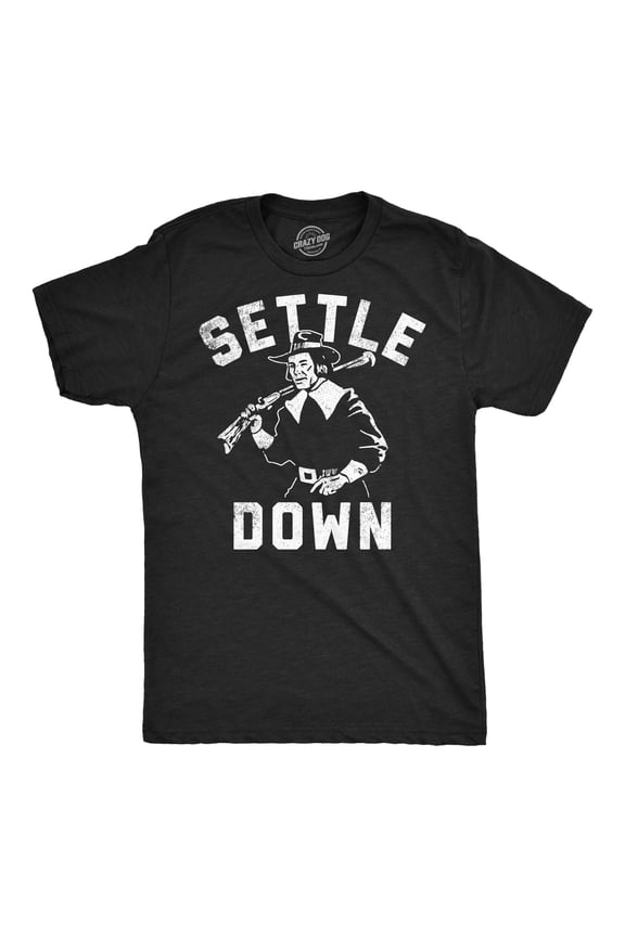Mens Funny T Shirts Settle Down Sarcastic Thanksgiving Pilgrim Graphic Tee for Men Graphic Tees