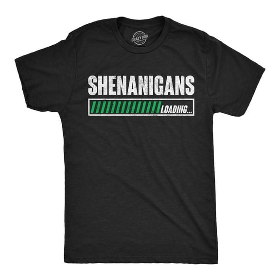 Mens Funny T Shirts Shenanigans Loading Sarcastic St Patricks Day Graphic Novelty Tee for Men Graphic Tees