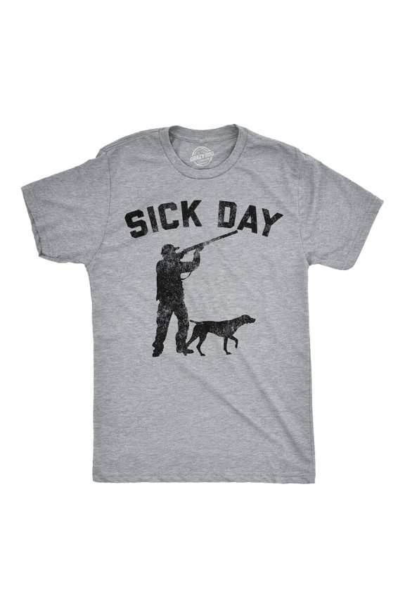Mens Funny T Shirts Sick Day Hunting Sarcastic Hunters Joke Tee For Men Graphic Tees