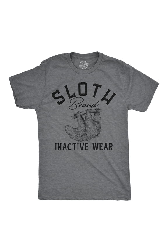 Mens Funny T Shirts Sloth Brand Inactive Wear Sarcastic Animal Graphic Tee Graphic Tees