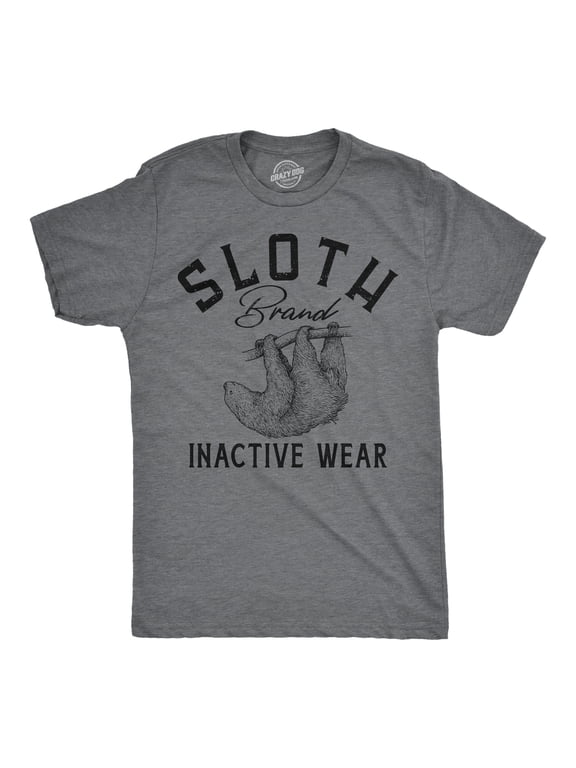 Mens Funny T Shirts Sloth Brand Inactive Wear Sarcastic Animal Graphic Tee Graphic Tees