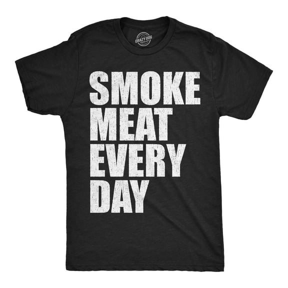 Mens Funny T Shirts Smoke Meat Every Day Sarcastic Cooking Graphic Novelty Tee for Men Graphic Tees