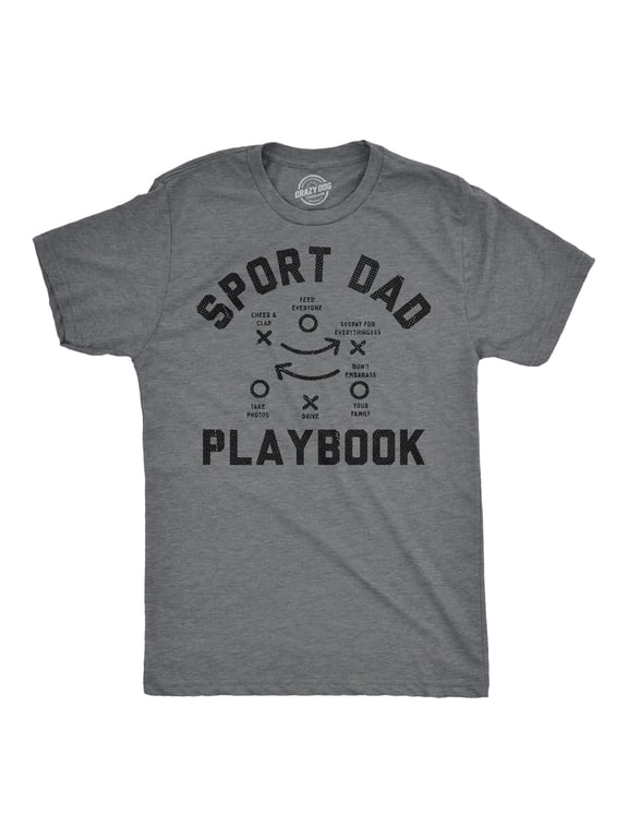Mens Funny T Shirts Sport Dad Playbook Sarcastic Graphic Novelty Tee for Men Graphic Tees
