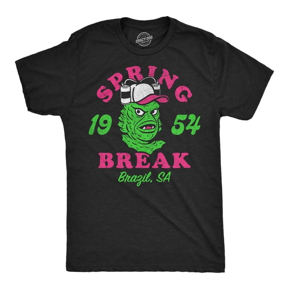 Mens Funny T Shirts Spring Break 1954 Sarcastic Monster Graphic Novelty Tee For Men Graphic Tees