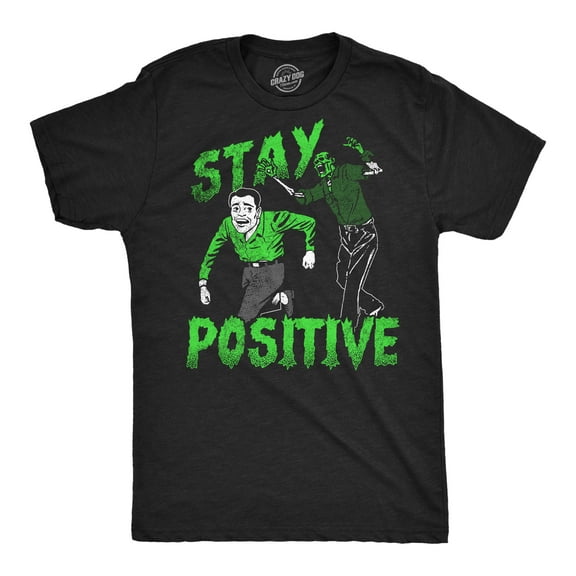Mens Funny T Shirts Stay Positive Zombie Sarcastic Halloween Graphic Novelty Tee for Men Graphic Tees