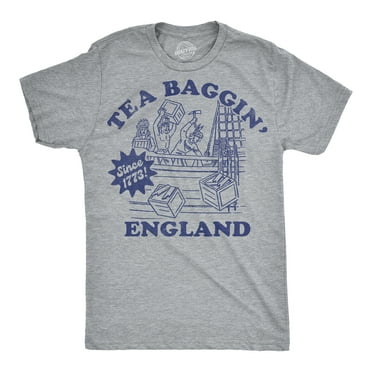 Mens Funny T Shirts Tea Baggin England Sarcastic Fourth Of July Graphic Novelty Tee for Men Graphic Tees