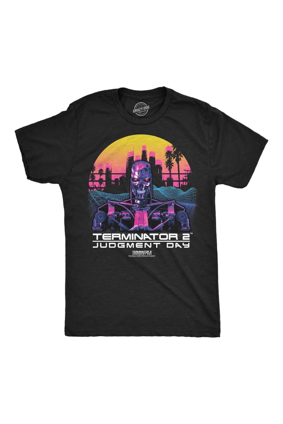 Mens Funny T Shirts Terminator 2 Judgement Day Retro Terminator Movie Tee For Men Graphic Tees