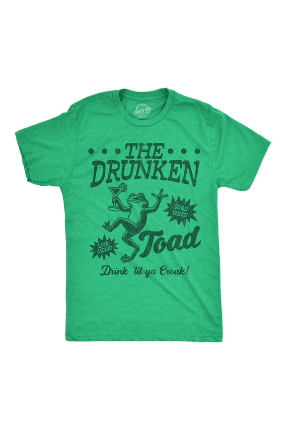 Mens Funny T Shirts The Drunken Toad Sarcastic Bar Graphic Novelty Tee for Men Graphic Tees