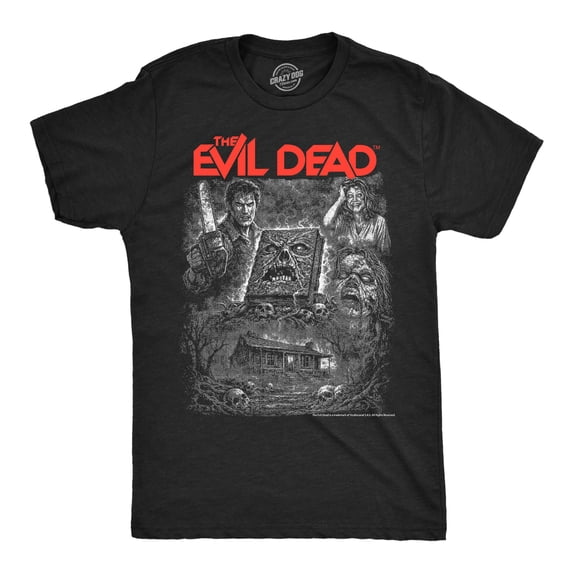 Mens Funny T Shirts The Evil Dead Collage Horror Movie Tee For Men Graphic Tees