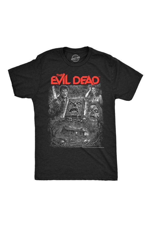 Mens Funny T Shirts The Evil Dead Collage Horror Movie Tee For Men Graphic Tees