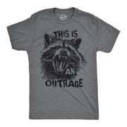 Mens Funny T Shirts This Is An Outrage Sarcastic Racoon Tee For Men Graphic Tees