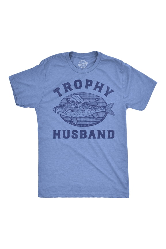Mens Funny T Shirts Trophy Husband Mounted Fish Sarcastic Graphic Novelty Tee for Men Graphic Tees