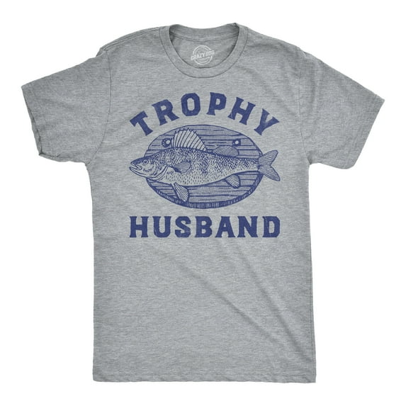 Mens Funny T Shirts Trophy Husband Mounted Fish Sarcastic Graphic Novelty Tee for Men Graphic Tees