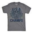 thumbnail image 1 of Mens Funny T Shirts USA Two Time World War Champs Sarcastic Fourth Of July Graphic Novelty Tee for Men Graphic Tees, 1 of 9
